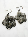 Antique Bronze Vintage Filigree Geometric Flower Earrings
Add a touch of whimsy with our Vintage Filigree Earrings. These lightweight beauties feature intricate filigree designs for a boho vibe. Perfect for a playful and carefree look.
Lightweight brass metal stampings with an antique bronze patina.
51mm from the top of the ear hook x 35mm