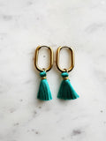 Add a pop of fun to your look with these vibrant Turquoise Tassel Oval Hoop Earrings! Featuring playful tassels, these lightweight hoops are perfect for bringing a splash of personality to any outfit. Whether you’re dressing up for a party or adding flair to your everyday style, these earrings are a cheerful statement that’s impossible to ignore!
20mm Oval Hoop Huggies - Surgical Stainless Steel base plated with rhodium for a shiny finish.
Suitable for sensitive ears. Easy click open and shut mechanism