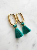 Add a pop of fun to your look with these vibrant Turquoise Tassel Oval Hoop Earrings! Featuring playful tassels, these lightweight hoops are perfect for bringing a splash of personality to any outfit. Whether you’re dressing up for a party or adding flair to your everyday style, these earrings are a cheerful statement that’s impossible to ignore!
20mm Oval Hoop Huggies - Surgical Stainless Steel base plated with rhodium for a shiny finish.
Suitable for sensitive ears. Easy click open and shut mechanism