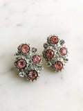 Add a touch of vintage charm to your ensemble with our Vintage Light Pink Crystal Clip-on Earrings! These dainty darlings are like a sip of rosé for your ears – chic, fun, and effortlessly stylish. Clip 'em on, and let your ears bloom with retro elegance!  Vintage Crystal  Sliver Plated  Clip on Earrings  43mm x 26mm