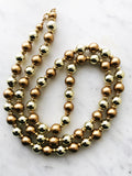 Vintage Glass Beaded Flapper Necklace – Gold & Bronze Tones (Opera Length)