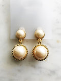 Vintage Gold Plated Pearl Drop Clip-On Earrings