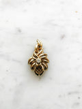 Vintage Gold Plated Crystal Floral Brooch