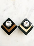 Vintage Art Deco Crystal Clip on Earrings