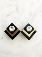 Vintage Art Deco Crystal Clip on Earrings