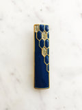 Vintage Blue Enamel & Crystal Brooch