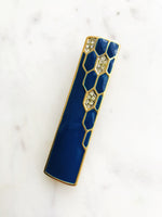 Vintage Blue Enamel & Crystal Brooch