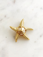 Vintage Pearl Starfish Brooch