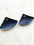 Vintage Retro Navy Blue 80's Earrings