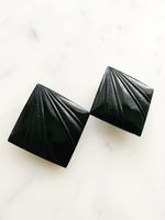 Vintage Black Retro 1980's Earrings