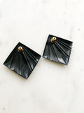 Vintage Black Retro 1980's Earrings