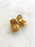 Vintage Enamel Cream Crystal Earrings