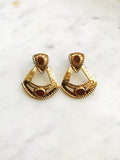 Vintage Golden Enamel Earrings