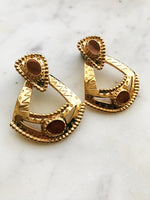 Vintage Golden Enamel Earrings