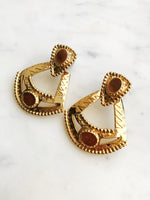 Vintage Golden Enamel Earrings