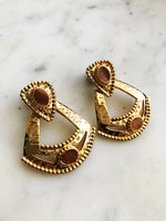 Vintage Golden Enamel Earrings