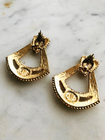 Vintage Golden Enamel Earrings