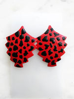 Vintage Funky Red Retro 80's Earrings