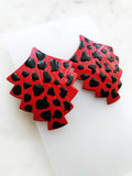 Vintage Funky Red Retro 80's Earrings