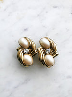 Vintage Pearl & Crystal Earrings