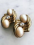 Vintage Pearl & Crystal Earrings