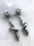 Vintage Retro Clip on Crystal Earrings