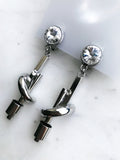 Vintage Retro Clip on Crystal Earrings