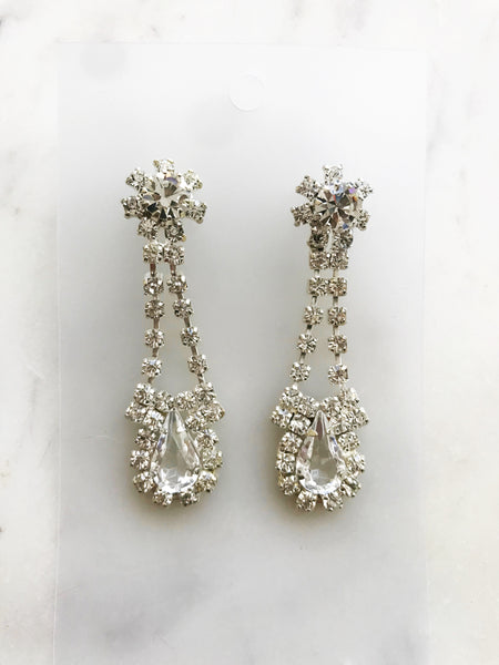 Vintage Diamante Crystal Earrings