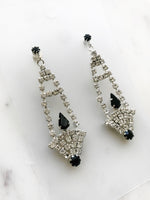 Vintage Diamante Crystal Art Deco Earrings