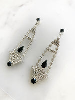 Vintage Diamante Crystal Art Deco Earrings