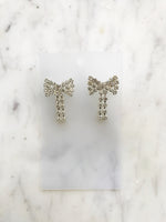 Vintage Diamante Crystal Bow Earrings