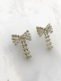 Vintage Diamante Crystal Bow Earrings