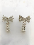 Vintage Diamante Crystal Bow Earrings