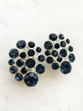 Add a sparkle of vintage glamour with these dazzling sapphire blue clip-on earrings! With plenty of sparkle and shine, these earrings are perfect for adding a touch of old-school class to any outfit!  Vintage Crystal  Silver Plated  Clip on Earrings  36mm x 28mm