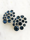 Add a sparkle of vintage glamour with these dazzling sapphire blue clip-on earrings! With plenty of sparkle and shine, these earrings are perfect for adding a touch of old-school class to any outfit!  Vintage Crystal  Silver Plated  Clip on Earrings  36mm x 28mm