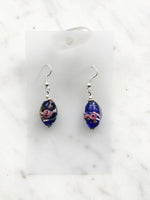 Vintage Tibetan Silver Bohemian Foil Glass Bead Earrings