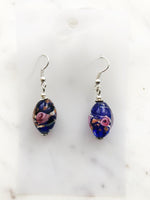 Vintage Tibetan Silver Bohemian Foil Glass Bead Earrings