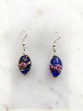 Vintage Tibetan Silver Bohemian Foil Glass Bead Earrings