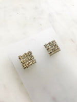 These Vintage Diamante Square Earrings will be sure to make heads turn! With a unique design and sparkly diamante stones, they'll have you blinging like a Disco Queen. Feel like a true diamond with these glamorous earrings!  Silver Plated Crystal earrings  15mm x 15mm