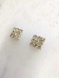 These Vintage Diamante Square Earrings will be sure to make heads turn! With a unique design and sparkly diamante stones, they'll have you blinging like a Disco Queen. Feel like a true diamond with these glamorous earrings!  Silver Plated Crystal earrings  15mm x 15mm