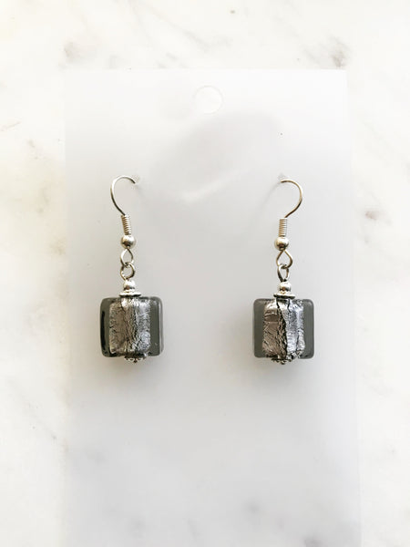 Step out in style with these unique and vibrant Vintage Tibetan Silver Bohemian Foil Glass Bead Earrings. Push your fashion boundaries and stand out from the crowd, as you make a statement with these stunning earrings!  45mm from the top of ear hook x 12mm  Nickel free ear hooks for sensitive skin.