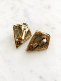 Vintage Retro Art Deco Crystal Clip on Earrings