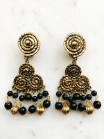 Vintage Antique Bronze Boho Spiral Clip-on Earrings