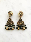 Vintage Antique Bronze Boho Spiral Clip-on Earrings