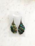 Vintage Sterling Silver Abalone Paua Shell Earrings