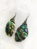 Vintage Sterling Silver Abalone Paua Shell Earrings