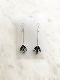 Vintage Electric Blue Navette Crystal Earrings