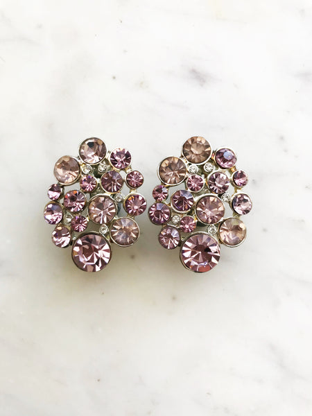 Margot Vintage Blush Clip-on Earrings