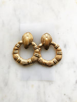 Vintage Retro Bamboo Hoop Earrings