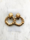 Vintage Retro Bamboo Hoop Earrings